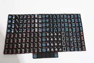 In Stock Black Modern Luxury Design Four Layer Printing Melamine American Mahjong Tiles Portable for Mahjong <b>Entertainment</b> - Product Image 1