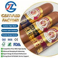Étiquettes personnalisées pour bandes de cigares Bolíbar cubains, impression dorée en relief avec marquage à chaud, étiquettes anti-contrefaçon, enveloppe pour anneau de cigare