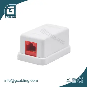 Geteknet RJ45 Aansluiting Keystone Jack Box 1 2 Poort RJ45 Netwerk Kabel Doos Cat6 Cat5e Ethernet Lan Oppervlak Mount Box