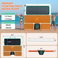 Plateforme flottante gonflable antidérapante en PVC et EVA avec rampe d'accès à l'eau pour fêtes de famille