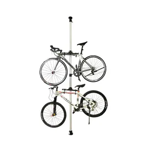 साइकिल स्टैंड, बाइक मंजिल स्टैंड मिश्र धातु स्टैंड के साथ दो स्टील हुक, अधिकतम 6 बाइक लटका कर सकते हैं.