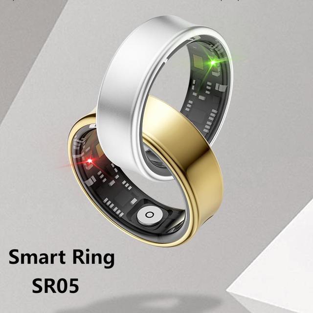 Men's Fitness Tracker Smart Ring SR05 5ATM Waterproof Titanium Alloy Health Monitor Heart Rate Blood Oxygen Sleep Sports Fashion