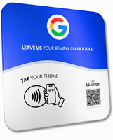 Plaque NFC personnalisée avec logo, code QR dynamique, en acrylique, à taper et scanner, support NFC, plaque de commentaires Google NFC