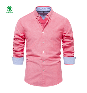 Autunno nuova <span class=keywords><strong>camicia</strong></span> Casual a maniche lunghe da <span class=keywords><strong>uomo</strong></span> blu Navy <span class=keywords><strong>Slim</strong></span>-<span class=keywords><strong>Fit</strong></span> tutto alla moda tinta unita - Product Image 5