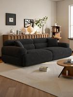 Sofá de Dos Plazas de Tela Resistente con Cojines Reversibles y Patas de Madera Sólida para Áreas de Espera de Oficinas y Lofts Urbanos