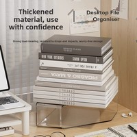 Organisateur de fichiers multifonctionnel en acrylique transparent rectangulaire, porte-livres de bureau