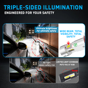 Bombilla LED para Faros Delanteros P19W Luces H8 H11 Patentada con Controlador Externo, Luz de 6500K, Chips LED en Tres Lados, Zona Oscura Cero, Mayor Seguridad - Product Image 2