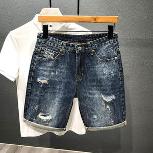 Shorts d'été décontractés en denim stretch à la mode pour hommes, bleu, noir, style droit, délavés et respirants-Shorts pour hommes - Product Image 4