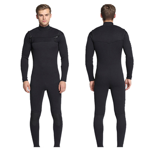 Mô Hình Tùy Chỉnh Cấu Hình Thấp Chia <span class=keywords><strong>Neoprene</strong></span> Ấm Wetsuit Phía Trước Ngực Zip Không Hạn Chế Chuyển Động Màu Đen Dài Liền Mạch Wetsuit - Product Image 3