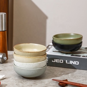 Nuovo arrivo giapponese stile retrò maculato zuppa di riso Set Japandi 4.5 pollici Home Restaurant uso ciotole in ceramica - Product Image 4