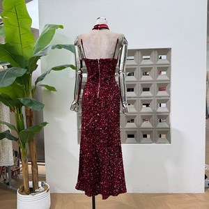 <span class=keywords><strong>Robe</strong></span> de soirée élégante pour femmes 2026, <span class=keywords><strong>robe</strong></span> de soirée moulante à sequins et perles, col en V, corset - Product Image 5