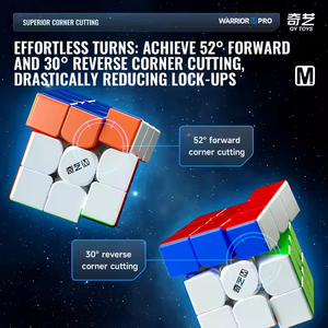 Qiyi Warrior <span class=keywords><strong>M</strong></span> Pro mainan kubus Puzzle, kubus magnetik profesional Super halus 3x3 - Product Image 6