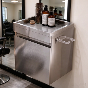 Armoire murale moderne en acier inoxydable pour salon de coiffure, rangement d'outils, mobilier de salon pour salon de coiffure - Product Image 1