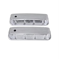Couvre-culbuteurs Hot Rod Tall Nostalgic en aluminium entièrement à ailettes poli pour Chevy 1965-95 BBC 396-502 avec trou Pièces moteur