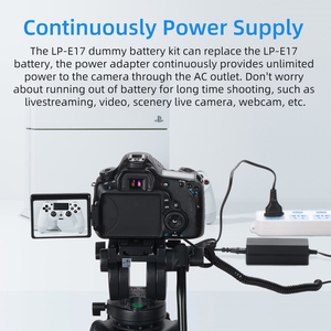 Batería Ficticia KingMa LP-E17 Completamente Decodificada con Adaptador de Corriente para Canon <span class=keywords><strong>EOS</strong></span> <span class=keywords><strong>RP</strong></span> M3 M5 750D 760D 800D - Product Image 2