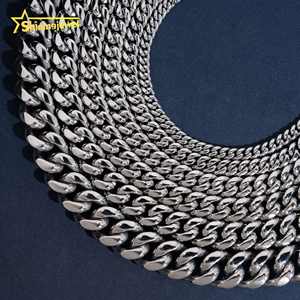 Hete Aanbieding 316L RVS Cubaanse Schakelketting 925 Zilver VVS D <span class=keywords><strong>Moissanite</strong></span> Iced Out Slot Sieraden Miami Cubaanse Armband Ketting - Product Image 6