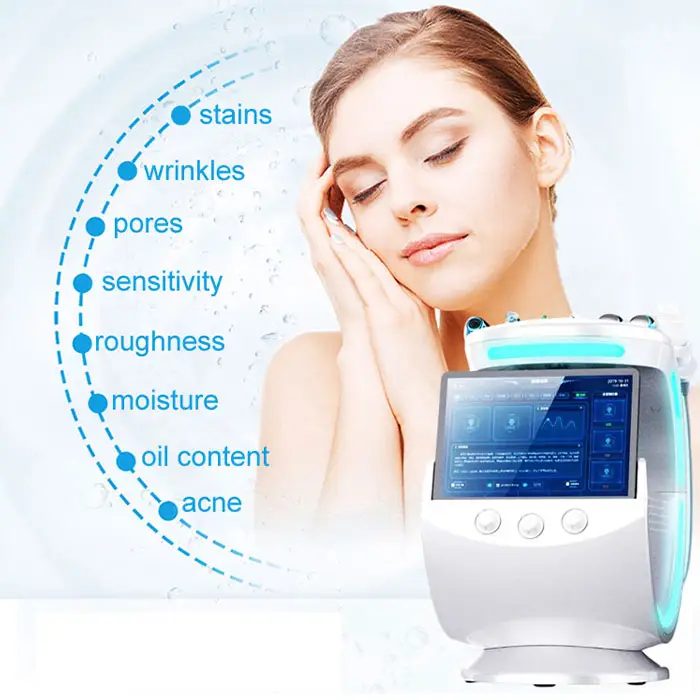 Multifunction Smart Ice Blue Ultrasonic RF Aqua Skin Scrubber Dermabrasion Hydra Machine with skin system