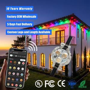 IP68 Rgbw Pixel Outdoor Christmas Holiday <b>Lights</b> 12V 24V 36V Permanent <b>Point</b> Eaves <b>Lights</b> for House Exterior Decorative <b>Lights</b> - Product Image 1