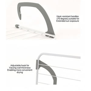 DaS Multifunctionele, hoogwaardige hangende wasrek, opvouwbaar balkon droogrek - Product Image 6