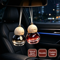 Diffuseur de parfum pour voiture 10 ml en stock, flacon en verre dégradé avec bouchon en bois, désodorisant suspendu pour voiture, aromathérapie