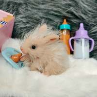 Poupée réaliste en silicone de 12 cm, lapin reborn, jouet reborn écologique, figurine d'animal miniature réaliste pour enfants