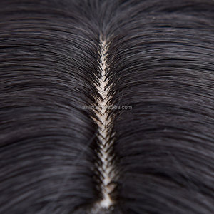 Parrucca Sintetica Ainizi di Alta Qualità, Lunga e Liscia, Colore Nero, <span class=keywords><strong>con</strong></span> <span class=keywords><strong>Frangia</strong></span>, per Donne - Product Image 6