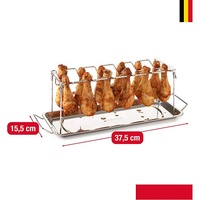 Bandeja para asar pollo, soporte para asar pollo, con bandeja de goteo