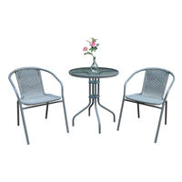 Ensembles de jardin, mobilier de jardin extérieur unique, mobilier de balcon en rotin, ensemble de table basse compacte avec miroir, mobilier de jardin extérieur pour le café