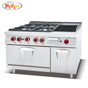 Durevole gamma a Gas a 4 fuochi commerciale con Grill e forno-costruito per un uso pesante quotidiano in steakhouse e punti per barbecue - Product Image 1