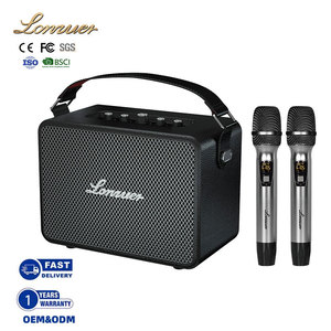 Ngoài trời không Dây BT xách tay retro loa với Micro không dây woofer DJ Đảng karaoke loa - Product Image 1