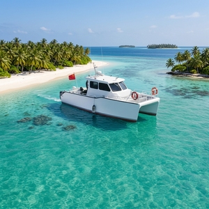 Catamarano in Alluminio da 10m per Pesca Sportiva, Capacità 12 Persone, Doppio Motore, per Crociere Marine e Pesca - Product Image 2