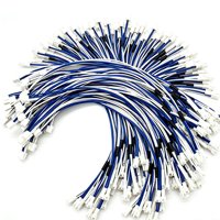 Ensemble de faisceaux de câbles personnalisés à 4 broches avec fils bleus et blancs, connecteurs en plastique pour la connexion interne des équipements d'automatisation