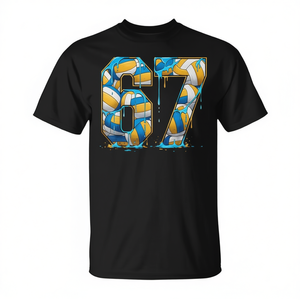 Camiseta de voleibol 67 Six Seven Sport Gen Alpha Z Meme Drip - Product Image 2