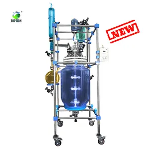 Lab Jacketed Glass Decarboxylation reactor for Photochemistry Pharma Oil