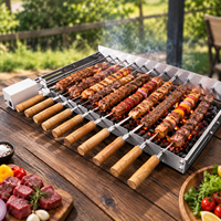 Grill électrique rotatif automatique en forme de V pour brochettes, Kebab, Souvla de Chypre, Churrasco Brésilien, Asado, Barbecue