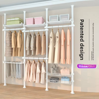 Porte-vêtements sur pied télescopique, barre de suspension simple pour vêtements, idéal pour la maison, la chambre ou le dressing
