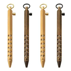 Retro Brass Bolt Tactical <b>Pen</b> Business Gift <b>Pen</b> Metal <b>Ballpoint</b> <b>Pen</b> - Product Image 1