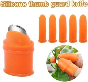 Herramientas de Jardinería, Recortador de Verduras, Cuchillo de Pulgar, Guante Cortador, Naranja, Elástico, Silicona y Acero Inoxidable, Ligero, OEM - Product Image 2