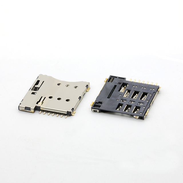 Push Push Type Micro SIM Card Connector 7Pin 1.35H SIM Card Socket Connector