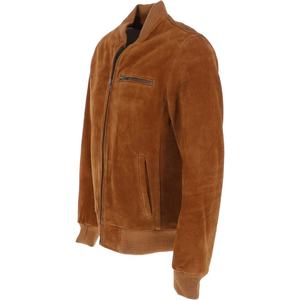 Nueva chaqueta de bombardero informal de moda con cuello levantado en contraste multicolor personalizada, chaqueta de cuero cálida para hombre, chaqueta de invierno para hombre - Product Image 3