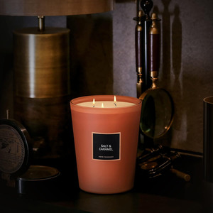 Bougie de soja au caramel salé 3 mèches grande sans fumée et longue durée-pour Diwali ou Ramadan cadeau fait main pour femmes et hommes - Product Image 1