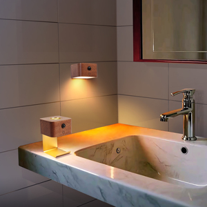 Lampada da Tavolo Notturna Personalizzata in <span class=keywords><strong>Legno</strong></span> di <span class=keywords><strong>Noce</strong></span>, Decorazione da Parete per Casa e Stanza, Moderna, Ricaricabile, Luce Calda con Cambio Colore - Product Image 6