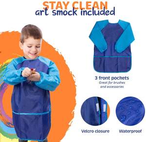 儿童艺术套装27支丙烯酸漆套装，带5支油漆刷8x10绘画帆布桌面画架艺术工作服 - Product Image 2