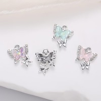 Süßer Schmetterling-Anhänger aus vergoldeter Legierung für Armbänder und Halsketten, Unisex