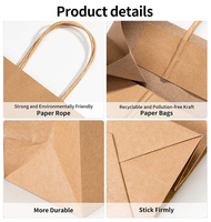 Sacs cadeaux en papier kraft avec logo personnalisé, sacs fourre-tout imprimés, emballages réutilisables pour les cosmétiques, les vêtements, la vente au détail