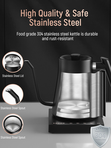 <b>Kettle</b> Quick Heating <b>Kettles</b> for Boiling Water 1L Black for Pour Over Coffee and Tea Gooseneck <b>Kettle</b> Gooseneck <b>Kettle</b> - Product Image 1