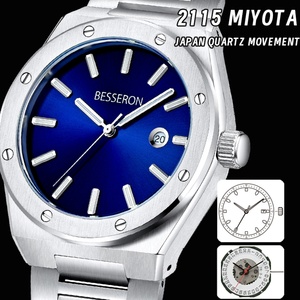 Reloj de Cuarzo de Acero Inoxidable Besseron para Hombre, con Logotipo Personalizado de Fábrica, Reloj de Pulsera de Lujo, Manecillas Luminosas, Resistente al Agua, a la Moda - Product Image 4