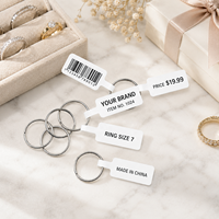 Étiquettes suspendues personnalisées en papier imprimable laminé pour bagues, colliers, bracelets - Carton écologique anti-contrefaçon