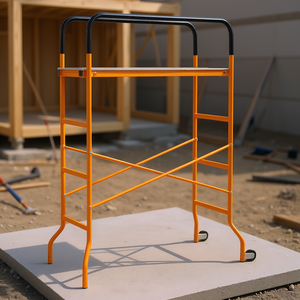 Plateforme de travail mobile en acier pour échafaudage, capacité de charge 500 kg, avec garde-corps, pour travaux intérieurs et extérieurs, 2 roues - Product Image 2