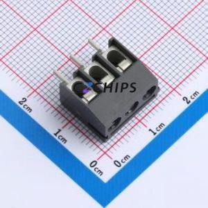 978-T-DS/03 <b>Screw</b> Terminal <b>Block</b> Through hole Component (THT),P=5mm Connector 1x3P 5mm Gray Through Hole - Product Image 1